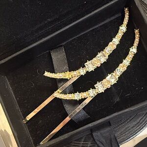 Kela Gold and Pearl Half Moon Hair Clips